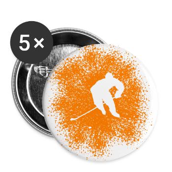 Hockey – Players on the - Buttons large 2.2''/56 mm (5-pack) - white - Front