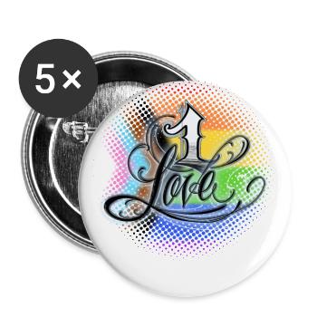 One love pride - Buttons large 2.2''/56 mm (5-pack) - white - Front