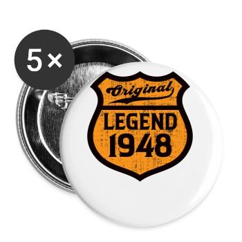 1948 Birthday Original Legend since Route - Buttons large 2.2''/56 mm (5-pack) - white - Front