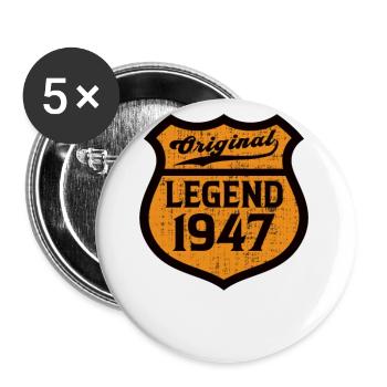 1947 Birthday Original Legend since Route - Buttons large 2.2''/56 mm (5-pack) - white - Front