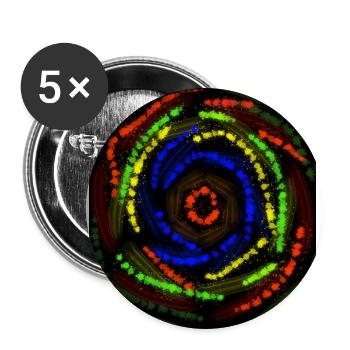 Konzentrische farbige Linien, abstrakte Zeichnung - Buttons groß 56 mm (5er Pack) - Weiß - Vorne