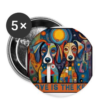 Chiens abstraits aux couleurs vives Design - Lot de 5 grands badges (56 mm) - blanc - Devant
