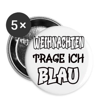 Noël je porte bleu dicton jeu de couleurs - Lot de 5 grands badges (56 mm) - blanc - Devant