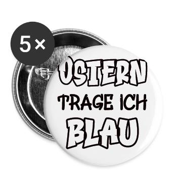 Pâques, je porte du bleu en disant jeu de couleurs - Lot de 5 grands badges (56 mm) - blanc - Devant