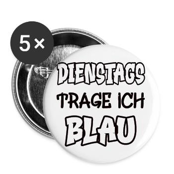 Les mardis, je porte du bleu en disant jeu de couleurs - Lot de 5 grands badges (56 mm) - blanc - Devant