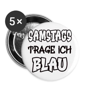 Le samedi, je porte du bleu en disant jeu de couleurs - Lot de 5 grands badges (56 mm) - blanc - Devant