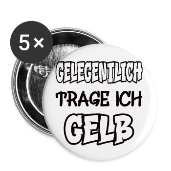 Gelegentlich trage ich gelb Spruch Farbe gelb - Buttons groß 56 mm (5er Pack) - Weiß - Vorne