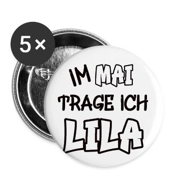 In May I wear purple saying color purple - Buttons large 2.2''/56 mm (5-pack) - white - Front