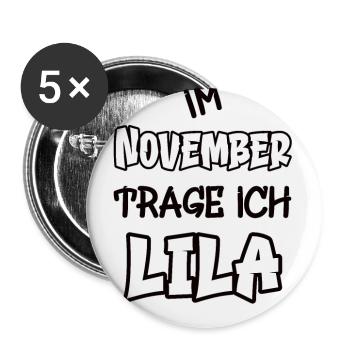 In November I'm wearing purple saying color purple - Buttons large 2.2''/56 mm (5-pack) - white - Front