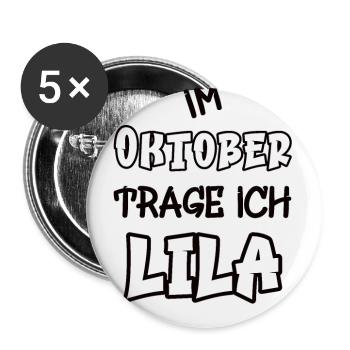 In October I'm wearing purple saying color purple - Buttons large 2.2''/56 mm (5-pack) - white - Front