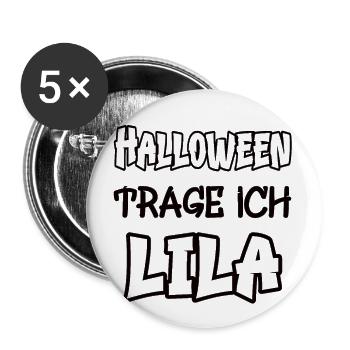 Halloween I Wear Purple Saying Color Purple - Buttons large 2.2''/56 mm (5-pack) - white - Front