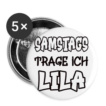 Saturdays I wear purple saying color purple - Buttons large 2.2''/56 mm (5-pack) - white - Front