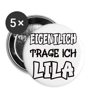 Eigentlich trage ich lila Spruch Farbe lila - Buttons groß 56 mm (5er Pack) - Weiß - Vorne