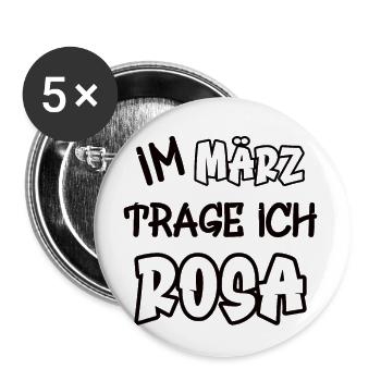 In March I wear pink saying color pink - Buttons large 2.2''/56 mm (5-pack) - white - Front