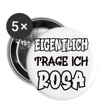 Eigentlich trage ich rosa Spruch Farbe rosa - Buttons groß 56 mm (5er Pack) - Weiß - Vorne