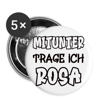 Parfois, je porte du rose en disant couleur rose - Lot de 5 grands badges (56 mm) - blanc - Devant