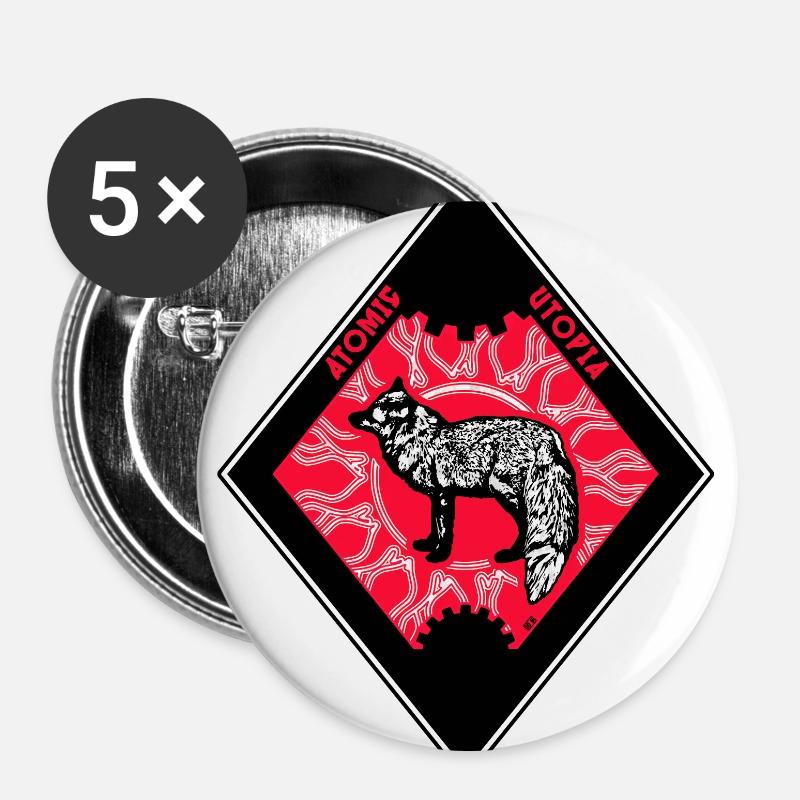 Atomic Utopia - Silver Fox Rhombus - Buttons large 2.2''/56 mm (5-pack) - white