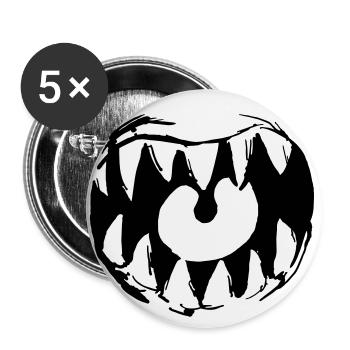 Große Klappe - Buttons groß 56 mm (5er Pack) - Weiß - Vorne