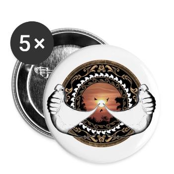 Manta Rays Hawaiian - Buttons large 2.2''/56 mm (5-pack) - white - Front