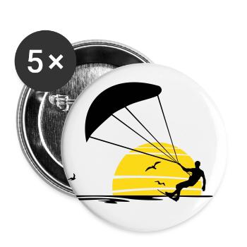 Sport - Kiter - Buttons groß 56 mm (5er Pack) - Weiß - Vorne