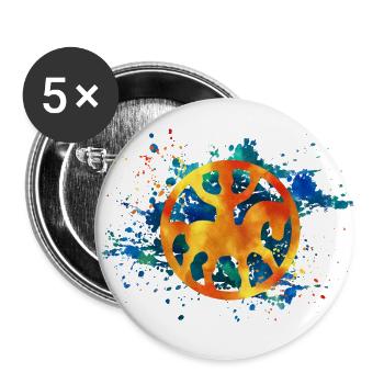 Sonnenreiter Colours - Buttons groß 56 mm (5er Pack) - Weiß - Vorne