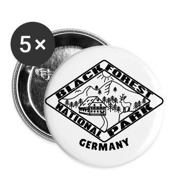 Schwarzwald National Park Wanderer Schwarzwälder - Buttons groß 56 mm (5er Pack) - Weiß - Vorne