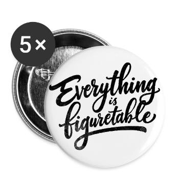 Everything is Figurtable - Buttons groß 56 mm (5er Pack) - Weiß - Vorne