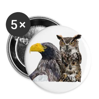 Birds of prey - Buttons large 2.2''/56 mm (5-pack) - white - Front