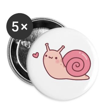 Cute Little Snail Doodle - Buttons large 2.2''/56 mm (5-pack) - white - Front