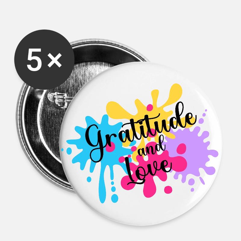 Gratitude and love - Buttons large 2.2''/56 mm (5-pack) - white