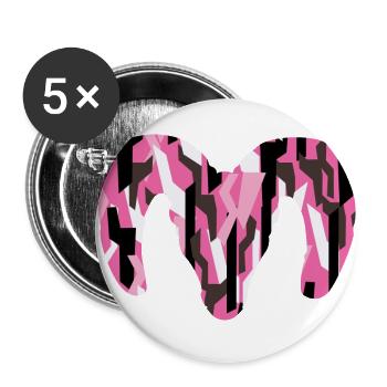 Dickhornschaf Camouflage – Wildnis pur - Buttons groß 56 mm (5er Pack) - Weiß - Vorne