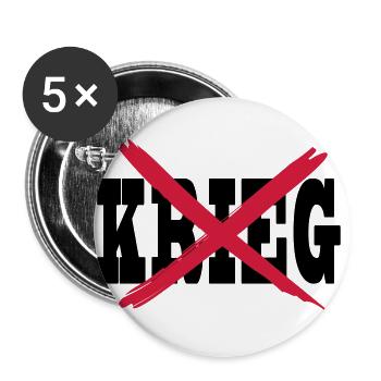 Gegen Krieg Antikrieg Peace - Buttons groß 56 mm (5er Pack) - Weiß - Vorne