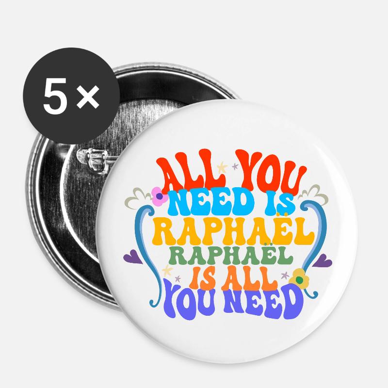 Raphaël - Buttons large 2.2''/56 mm (5-pack) - white