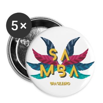 Samba brésilienne, Samba do Brasil, Danse - Lot de 5 grands badges (56 mm) - blanc - Devant
