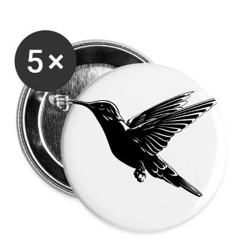 Hummingbird bird - Buttons large 2.2''/56 mm (5-pack) - white - Front
