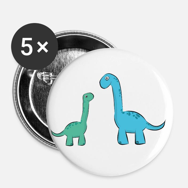 sweet long-necked dinosaur dinosaur - Buttons large 2.2''/56 mm (5-pack) - white