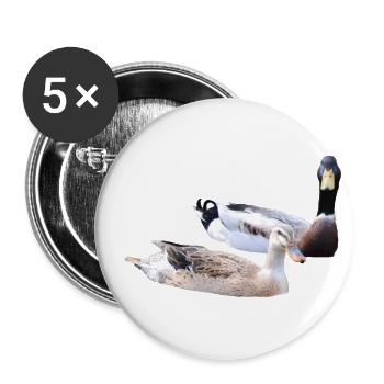 Ducks - Buttons large 2.2''/56 mm (5-pack) - white - Front