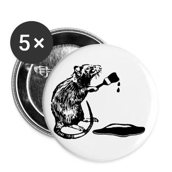 Brush Artist Rat - Buttons large 2.2''/56 mm (5-pack) - white - Front