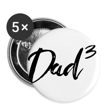 Dad High Three - Buttons large 2.2''/56 mm (5-pack) - white - Front