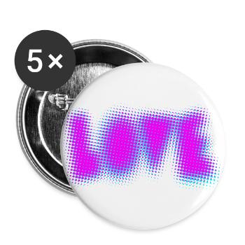 Love Shirt - Buttons groß 56 mm (5er Pack) - Weiß - Vorne