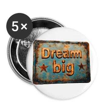 Rêvez grand - Lot de 5 grands badges (56 mm) - blanc - Devant