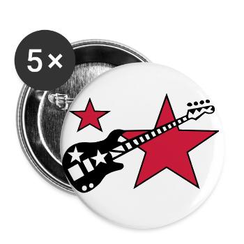 Basse E Basse Musicien 2 - Lot de 5 grands badges (56 mm) - blanc - Devant