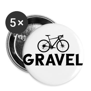 Gravel Bike Fahrrad Radfahrer Radfahrerin - Buttons groß 56 mm (5er Pack) - Weiß - Vorne