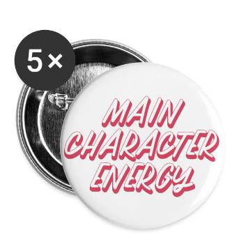 Main Character Energy - Buttons large 2.2''/56 mm (5-pack) - white - Front