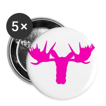 Moose head – for girls and women - Buttons large 2.2''/56 mm (5-pack) - white - Front
