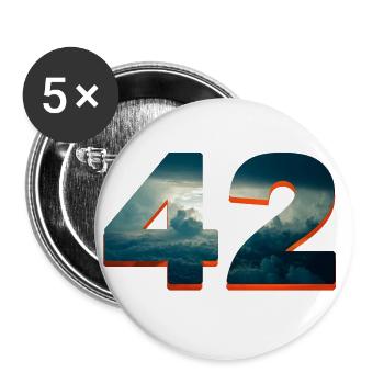 42 sonne u wolken douglas universum antwort frage - Buttons groß 56 mm (5er Pack) - Weiß - Vorne