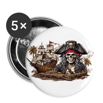 Sailing Ship Pirate Captain Adventure Costume Design - Buttons large 2.2''/56 mm (5-pack) - white - Front