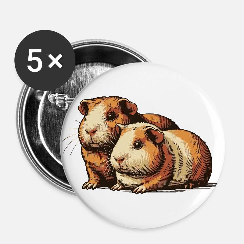 Team Cuteness - Buttons large 2.2''/56 mm (5-pack) - white