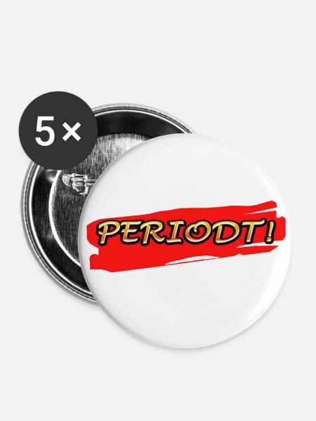 Punkt! Roter Comic-Stil - Buttons groß 56 mm (5er Pack) - Weiß