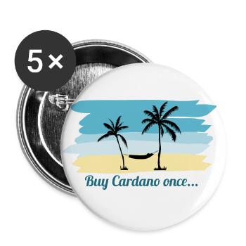 Cardano ADA cryptocurrency hodln hodl beach - Buttons large 2.2''/56 mm (5-pack) - white - Front